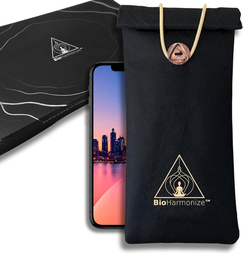 BioHarmonize EMF Shield Phone Sleeve - Full Privacy & RF Signal Blocking, Double Shielding Faraday Fabric, Quantum Harmonization Tech - Image 1